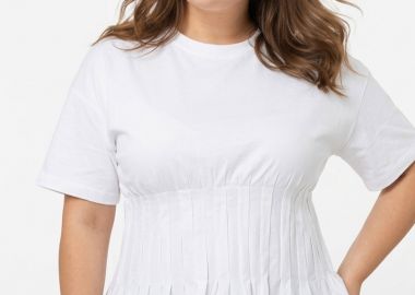 Μπλούζα corset details σε εκρού χρώμα plus size -  - 