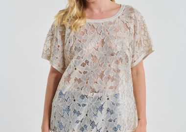 Μπλούζα Δαντέλα Floral Με Lurex & Πούλιες -  - 