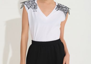 Μπλούζα DEJAVU Με Δαντέλα Στους Ώμους -  - 