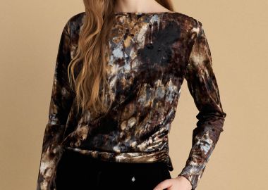 Μπλούζα εμπριμέ βελούδινη - 5206179056816 -  - 