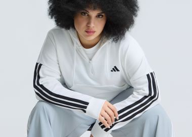 Μπλούζα Essentials 3-Stripes French Terry Quarter-Zip Hoodie - ADIDAS - 