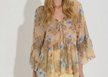 Μπλούζα Floral Με Βολάν Μανίκια DEJAVU -  - 