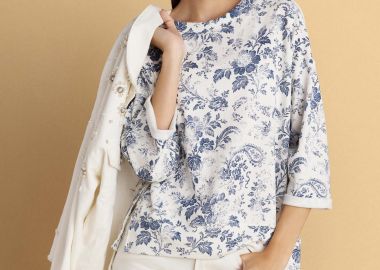 Μπλούζα φούτερ με φλοράλ τύπωμα - 5206179072281 -  - 