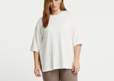 Μπλούζα φούτερ με σκισίματα στο τελείωμα - MAT FASHION - 