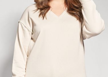 Μπλούζα φούτερ με V και πέρλες VERO MODA -  - 