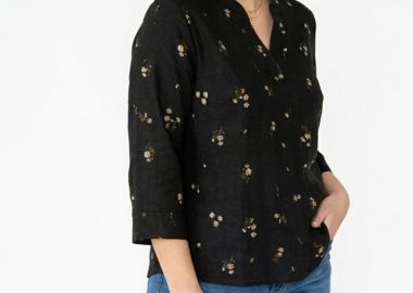 Μπλούζα hi-lo floral σε μαύρο χρώμα plus size -  - 