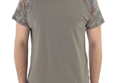 Μπλούζα Κοντομάνικη Adeep Floral Sleeves F528PE14102-fango Ανδρικό - Adeep - 