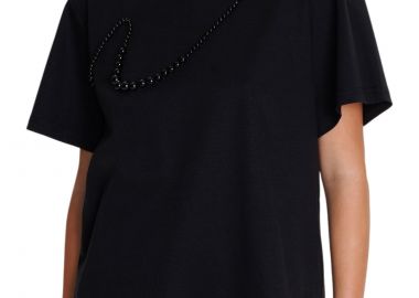 Μπλούζα Κοντομάνικη Ale Με Διακοσμητικά Στοιχεία 8921585-BLACK Γυναικείο - Ale - 