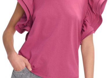 Μπλούζα Κοντομάνικη Ale Με Έντονα Βολάν 8920112C-DARK PINK Γυναικείο - Ale - 