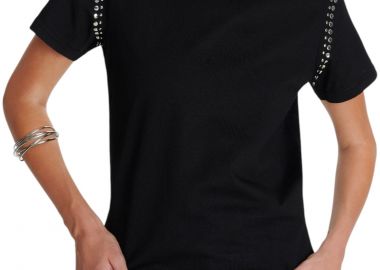 Μπλούζα Κοντομάνικη Ale Με Μεταλλικές Λεπτομέρειες 8921587-BLACK Γυναικείο - Ale - 