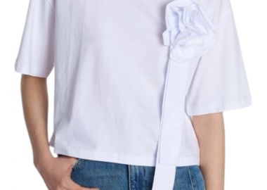 Μπλούζα Κοντομάνικη Ale Με Μπουτονιέρα 8921246-WHITE Γυναικείο - Ale - 