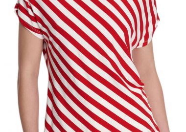 Μπλούζα Κοντομάνικη Ale Με Ριγέ Μοτίβο 8921256-RED Γυναικείο - Ale - 