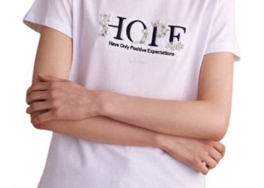 Μπλούζα Κοντομάνικη Attrattivo Με Lettering Και Διακοσμητικά 9920877-WHITE Γυναικείο - Attrattivo - 