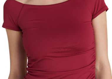 Μπλούζα Κοντομάνικη Attrattivo Με Σούρες Απαλή Υφή 9918878D-CHERRY Γυναικείο - Attrattivo - 