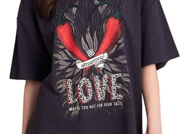 Μπλούζα Κοντομάνικη Attrattivo Με Στάμπα 9923124-ALMOST BLACK Γυναικείο - Attrattivo - 