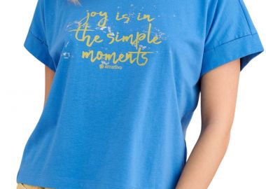 Μπλούζα Κοντομάνικη Attrattivo Με Τύπωμα 9923147-OCEAN BLUE Γυναικείο - Attrattivo - 