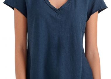 Μπλούζα Κοντομάνικη Attrattivo V-Neck Με Τελείωμα Χωρίς Στρίφωμα 9904391-BLUE Γυναικείο - Attrattivo - 