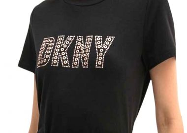 Μπλούζα Κοντομάνικη DKNY Logo Με Στρας Και Τρουκς P4EHFWNA-BLK-BLACK Γυναικείο - DKNY - 