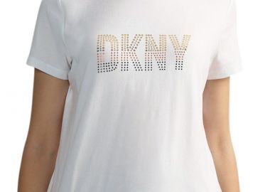 Μπλούζα Κοντομάνικη DKNY Logo Με Στρας P4DHEWNA-WHT-WHITE Γυναικείο - DKNY - 