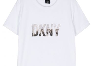 Μπλούζα Κοντομάνικη DKNY Logo Με Στρας P4DHJWNA-WHT-WHITE Γυναικείο - DKNY - 