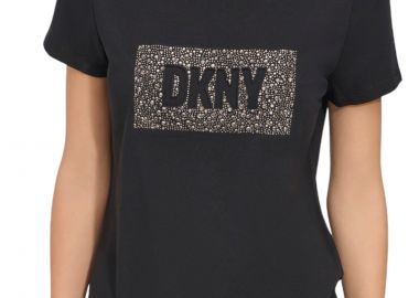 Μπλούζα Κοντομάνικη DKNY Logo Με Στρας P4RHYWNA-BLK-BLACK Γυναικείο - DKNY - 