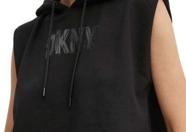 Μπλούζα Κοντομάνικη DKNY Με Κουκούλα Και Λογότυπο Με Στρας DP4T9673-BLK-BLACK Γυναικείο - DKNY - 