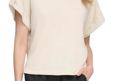 Μπλούζα Κοντομάνικη DKNY Με Kούμπωμα Στα Μανίκια E3KH0VPN-D5K Γυναικείο - DKNY - 