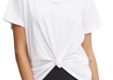 Μπλούζα Κοντομάνικη DKNY Sport Με Logo Και Δέσιμο Μπροστά DP4T9994-WHT Γυναικείο - DKNY - 