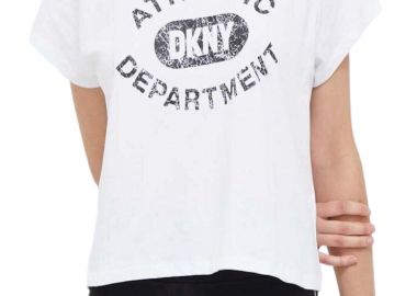 Μπλούζα Κοντομάνικη DKNY Varsity Logo Cropped DP3T9253-WHT Γυναικείο - DKNY - 