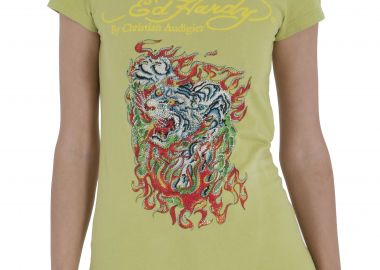 Μπλούζα Κοντομάνικη Ed Hardy Flaming Tiger A9WBBQZK-LIME-Lime Γυναικείο - Ed Hardy - 