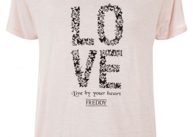 Μπλούζα Κοντομάνικη Freddy Με Δαντέλα Στο Τελείωμα S7WLRT4-P37N Γυναικείο - Freddy - 