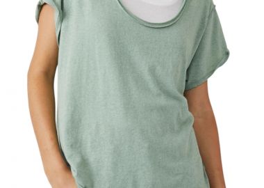 Μπλούζα Κοντομάνικη Free People Dylan OB1636660-WHITE SPRUCE Γυναικείο - Free People - 