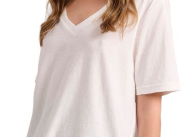 Μπλούζα Κοντομάνικη Funky Buddha Basic FBL009-176-04-OFF WHITE Γυναικείο - Funky Buddha - 