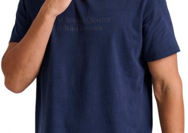 Μπλούζα Κοντομάνικη Funky Buddha Branded Print On The Chest FBM010-004-04-NAVY Ανδρικό - Funky Buddha - 