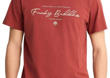 Μπλούζα Κοντομάνικη Funky Buddha Με Λογότυπο FBM013-022-04-HENNA BROWN Ανδρικό - Funky Buddha - 