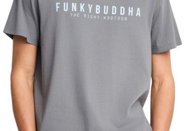 Μπλούζα Κοντομάνικη Funky Buddha Με Τύπωμα FBM013-011-04-STEEL GREY Ανδρικό - Funky Buddha - 