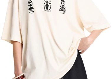 Μπλούζα Κοντομάνικη Funky Buddha Με Τύπωμα Στην Πλάτη FBL013-126-04-CHALK Γυναικείο - Funky Buddha - 