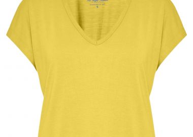 Μπλούζα Κοντομάνικη Funky Buddha Με V Λαιμόκοψη FBL013-111-04-LEMONGRASS Γυναικείο - Funky Buddha - 