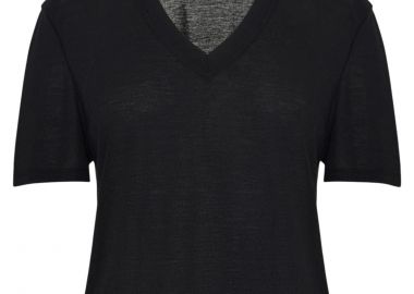 Μπλούζα Κοντομάνικη Funky Buddha Με V Λαιμόκοψη FBL013-167-04-BLACK Γυναικείο - Funky Buddha - 