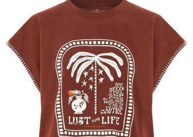 Μπλούζα Κοντομάνικη Funky Buddha Relaxed Με Τύπωμα FBL013-132-04-COCONUT SHELL Γυναικείο - Funky Buddha - 