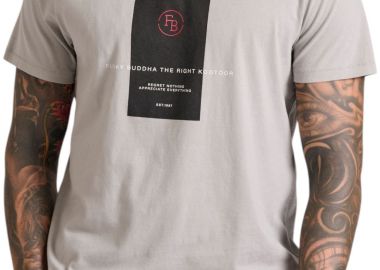 Μπλούζα Κοντομάνικη Funky Buddha With Frame Print On The Chest FBM010-015-04-GREY Ανδρικό - Funky Buddha - 
