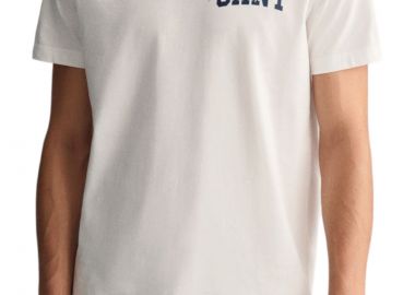 Μπλούζα Κοντομάνικη Gant Logo 2033016-113-EGGSHELL Ανδρικό - Gant - 