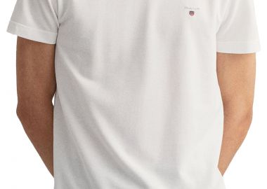 Μπλούζα Κοντομάνικη Gant Piquet 2023017-110 WHITE Ανδρικό - Gant - 