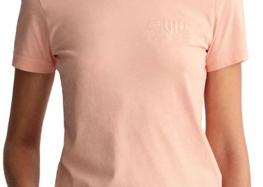 Μπλούζα Κοντομάνικη Gant Reg Tonal Shield 4200262-832 TANG ORANGE Γυναικείο - Gant - 