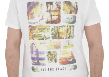 Μπλούζα Κοντομάνικη Garage Fifty 5 Hit The Beach GM127-4115-OFFWHITE Ανδρικό - Garage Fifty 5 - 