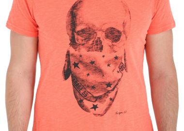 Μπλούζα Κοντομάνικη Garage Fifty 5 Skull Print G182-4113-orange Ανδρικό - Garage Fifty 5 - 