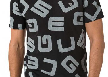 Μπλούζα Κοντομάνικη Guess Allover Logo M0YI84I3Z00-BLACK ALLOVER G Ανδρικό - Guess - 