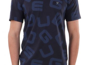 Μπλούζα Κοντομάνικη Guess Allover Logo M0YI84I3Z00-BLUE ALLOVER G Ανδρικό - Guess - 
