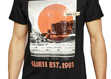 Μπλούζα Κοντομάνικη Guess Print M1GI54I3Z11-GU0-JBLK Ανδρικό - Guess - 