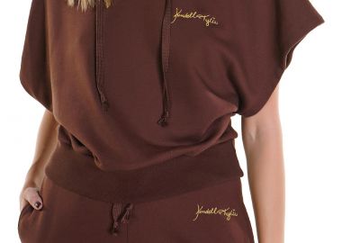 Μπλούζα Κοντομάνικη Kendal + Kylie Hoodie KKW3701605-COFFEE BROWN Γυναικείο - Kendal + Kylie - 